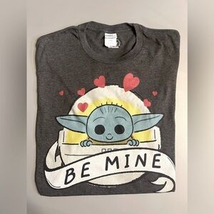 Baby Yoda Graphic T-shirt Size M The Mandalorian Be Mine Grogu Star Wars Disney